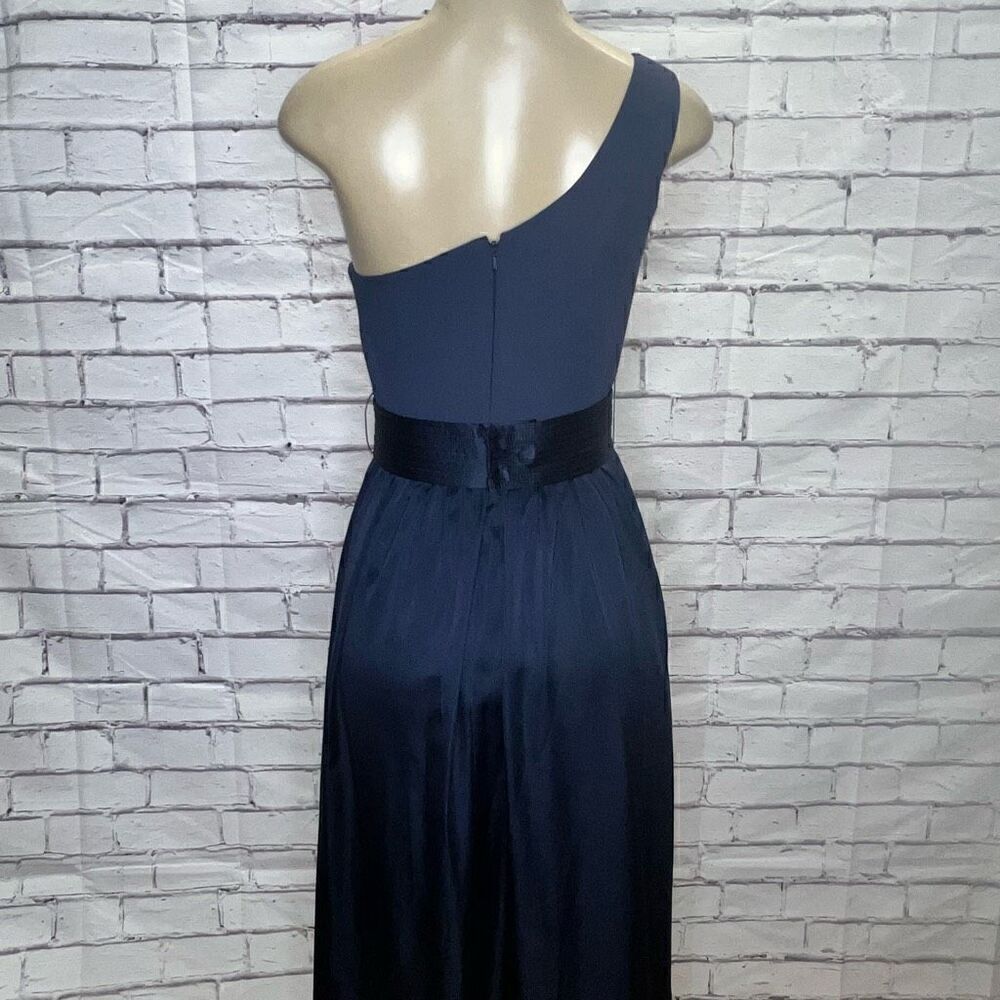Vera Wang Womens Midnight Blue Sleeveless Lined One Shoulder Maxi Dress Size 4 - Picture 4 of 10
